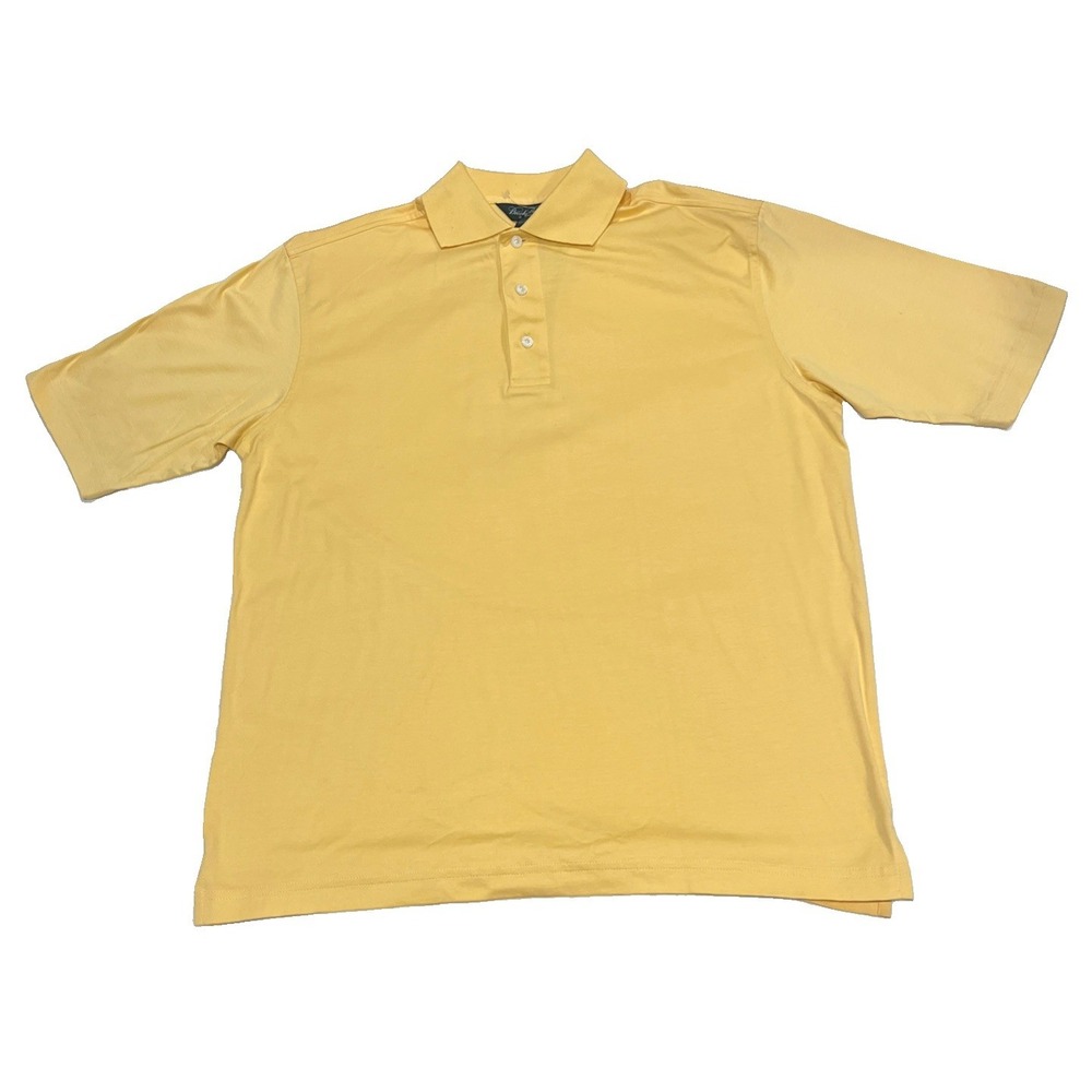 Brooks Brothers Golf Mens Yellow Short Sleeve Polo Shirt G1B491401 Size S NWT